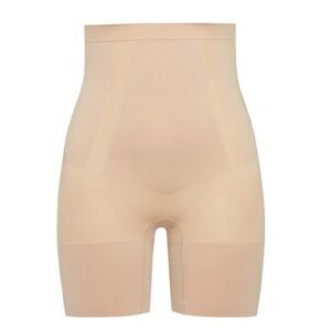 Spanx OnCore High-Waisted Mid-Thigh Shorts Shapewear Light Nude Sz XL